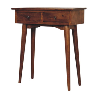 Nordic Narrow Console Table in Chestnut Finish