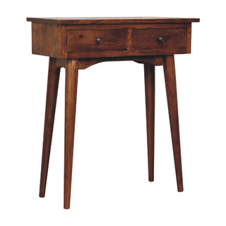 Nordic Narrow Console Table in Chestnut Finish