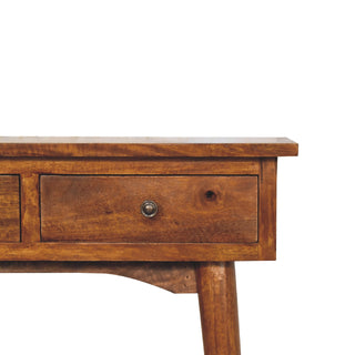 Nordic Narrow Console Table in Chestnut Finish