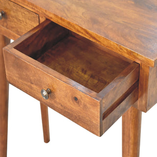 Nordic Narrow Console Table in Chestnut Finish
