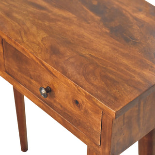 Nordic Narrow Console Table in Chestnut Finish