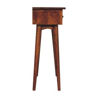 Nordic Narrow Console Table in Chestnut Finish