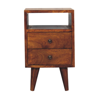 Narrow Classic Bedside Table in Chestnut