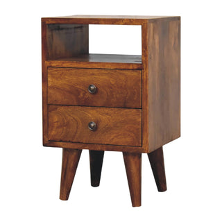 Narrow Classic Bedside Table in Chestnut