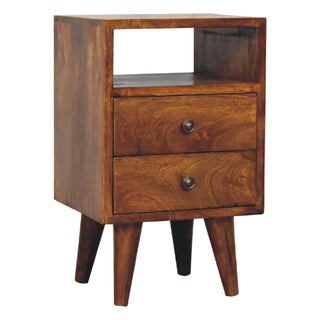 Narrow Classic Bedside Table in Chestnut