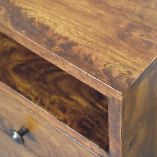 Narrow Classic Bedside Table in Chestnut