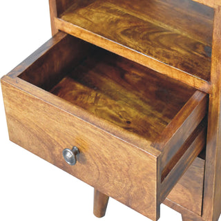 Narrow Classic Bedside Table in Chestnut