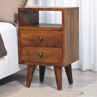 Narrow Classic Bedside Table in Chestnut