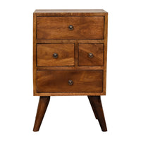 Multi-Drawer Chestnut Bedside Table