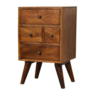 Multi-Drawer Chestnut Bedside Table