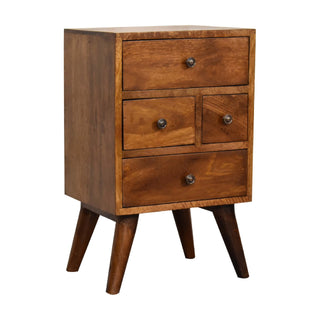 Multi-Drawer Chestnut Bedside Table
