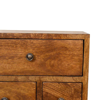 Multi-Drawer Chestnut Bedside Table