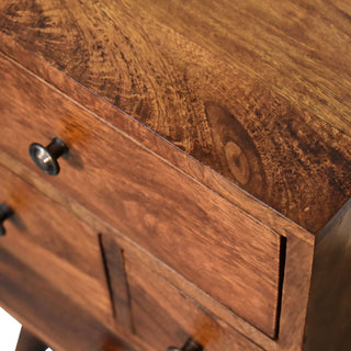 Multi-Drawer Chestnut Bedside Table