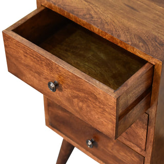 Multi-Drawer Chestnut Bedside Table