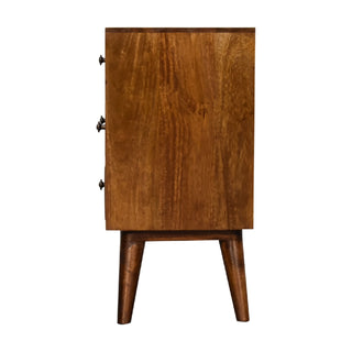 Multi-Drawer Chestnut Bedside Table