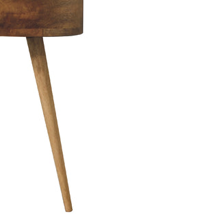 Semi-Circular Bedside Table in Oak Finish