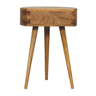 Semi-Circular Bedside Table in Oak Finish