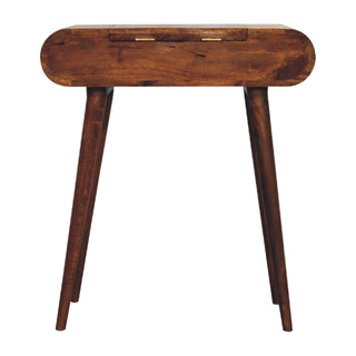 London Narrow Dressing Table in Chestnut Finish