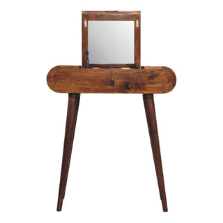 London Narrow Dressing Table in Chestnut Finish