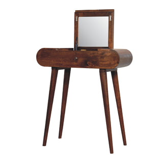 London Narrow Dressing Table in Chestnut Finish