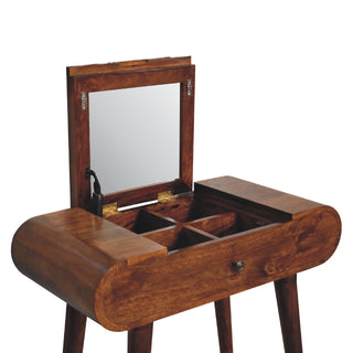 London Narrow Dressing Table in Chestnut Finish