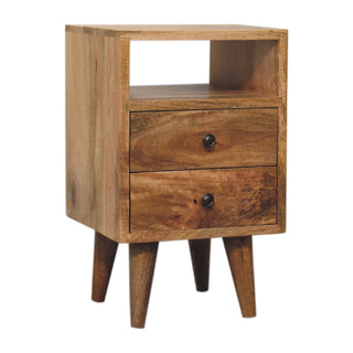 Narrow Classic Bedside Table in Oak Finish