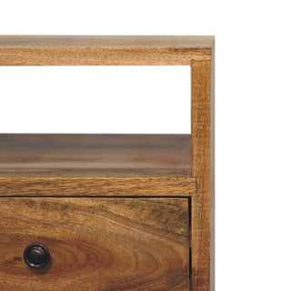 Narrow Classic Bedside Table in Oak Finish