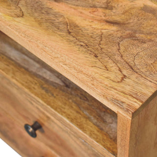 Narrow Classic Bedside Table in Oak Finish