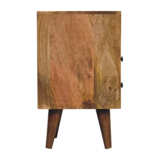 Narrow Classic Bedside Table in Oak Finish