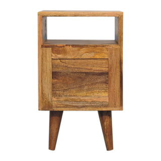 Narrow Classic Bedside Table in Oak Finish
