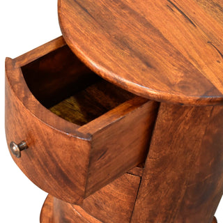 Chestnut Finish Narrow Drum Chest – 3 Drawer