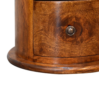 Chestnut Finish Narrow Drum Chest – 3 Drawer