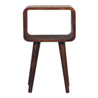 Chestnut Curved Open Bedside Table