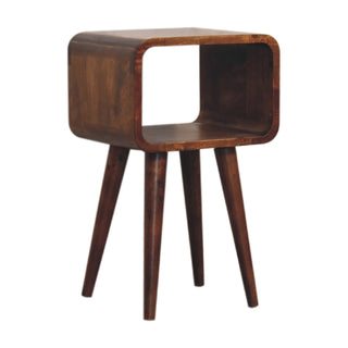 Chestnut Curved Open Bedside Table
