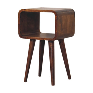 Chestnut Curved Open Bedside Table