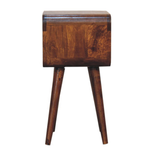Chestnut Curved Open Bedside Table