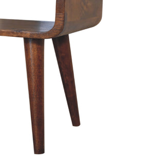 Chestnut Curved Open Bedside Table