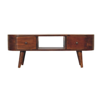 Chestnut Rounded Media Unit – 2 Drawer