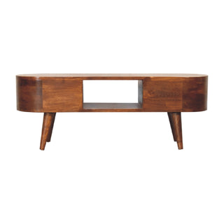 Chestnut Rounded Media Unit – 2 Drawer