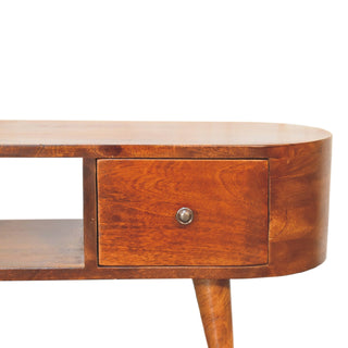 Chestnut Rounded Media Unit – 2 Drawer