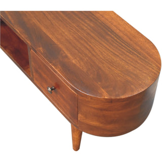 Chestnut Rounded Media Unit – 2 Drawer