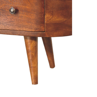 Chestnut Rounded Media Unit – 2 Drawer
