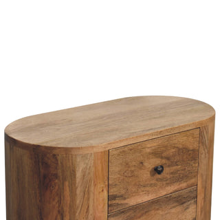 Compact Mango Wood Cabinet in Oak Finish