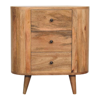 Compact Mango Wood Cabinet in Oak Finish