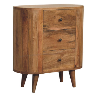 Compact Mango Wood Cabinet in Oak Finish