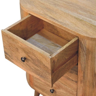 Compact Mango Wood Cabinet in Oak Finish