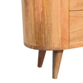 Compact Mango Wood Cabinet in Oak Finish
