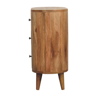 Compact Mango Wood Cabinet in Oak Finish