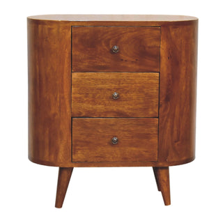 Compact Mango Wood Cabinet in Chestnut Finish