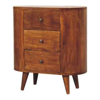 Compact Mango Wood Cabinet in Chestnut Finish